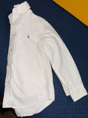 Polo by Ralph Lauren White Button-Down Shirt with Embroidered Pony